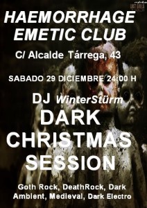 Poster de la fiesta Dark Christmas session en Haemorrhage Emetic Club
