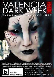 Cartel de la exposición Dark Feelings en la Biblioteca Pública de Valencia (Valencia Dark Week)