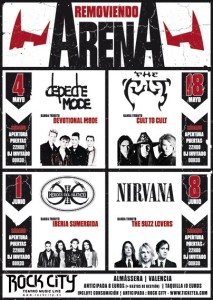 cartel del ciclo de conciertos Removiendo Arena en Valencia Rock City