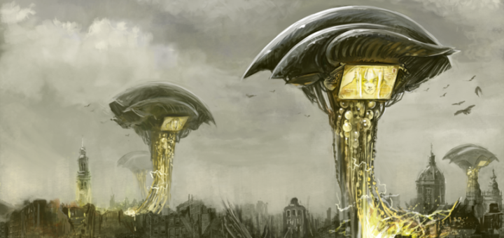 ilustración: Celia hovering airship, por David Revoy