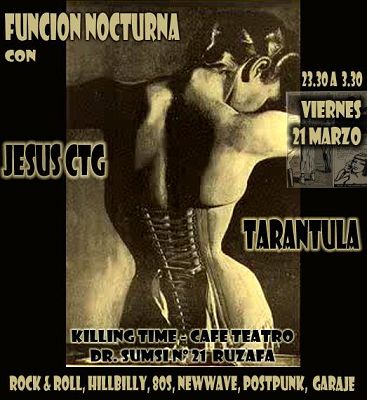 Cartel de la fiesta Función Nocturna en Killing Time (Valencia)