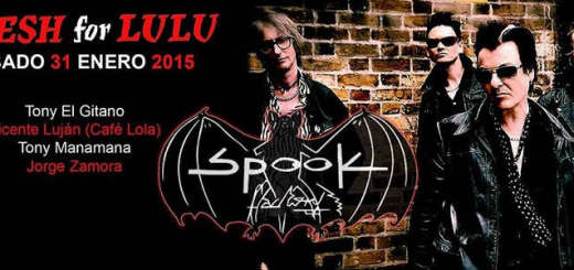 Cartel de cabecera del concierto de Flesh for Lulu y The Phantoms en Spook Club