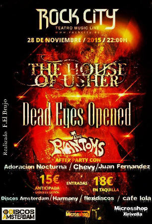 Cartel del concierto de The House of Usher en Almàssera (28 noviembre 2015)
