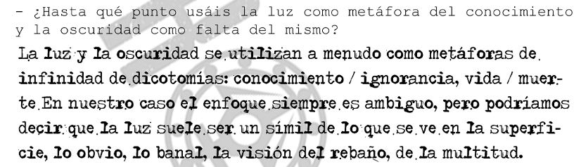 Extracto de la entrevista a Pronoise (Montmartre 1884, núm. 5)