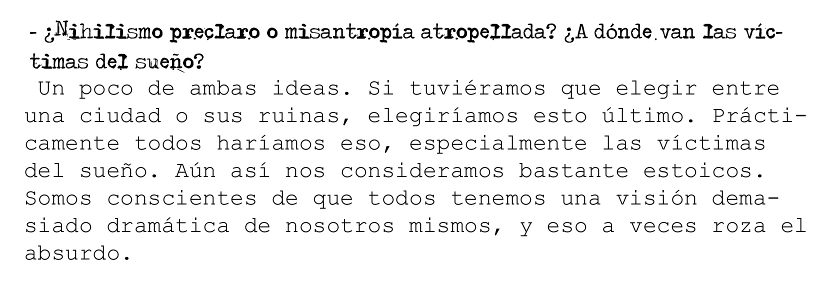 Extracto de la entrevista a Somos la Herencia (Montmartre 1884, núm. 5)