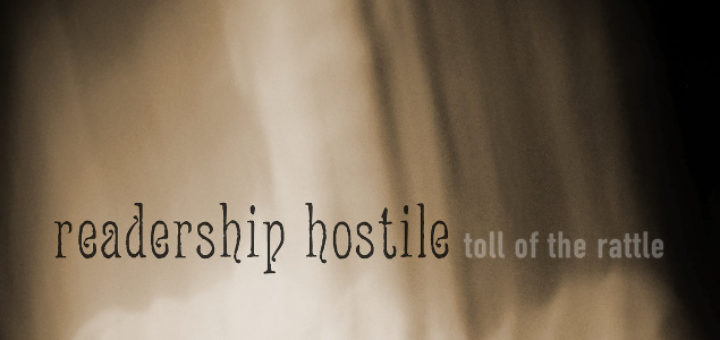 Fragmento de la cubierta de Toll of the Rattle (Readership Hostile, 2016)