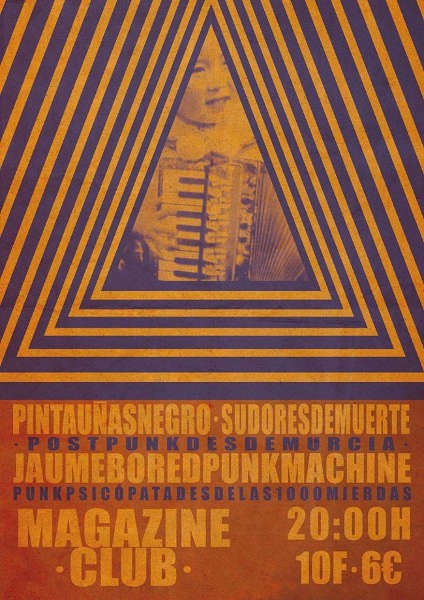 Cartel del concierto de Pintauñas Negro y Sudores de Muerte (Magazine Club, 10 febrero 2018)