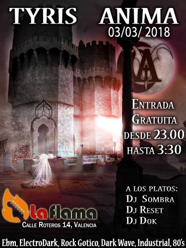 Cartel para la fiesta Tyris Anima (marzo 2018)