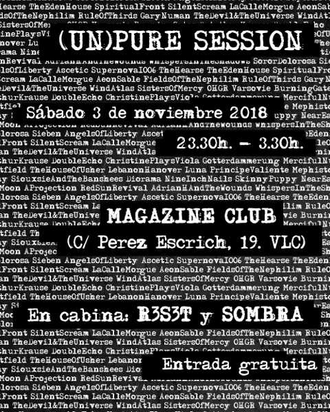 Cartel de (Un)Pure Session (3 noviembre 2018)