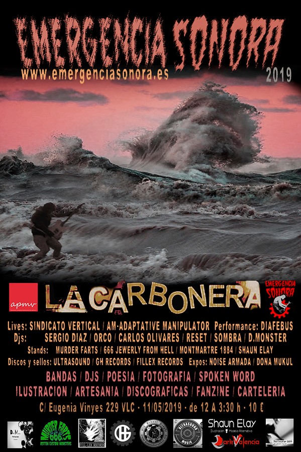 Cartel principal de Emergencia Sonora 2019 (11 mayo, La Carbonera - Valencia)