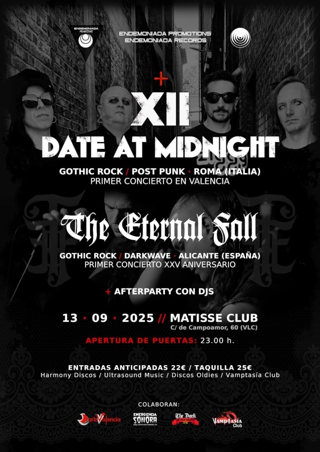 Concierto de Date At Midnight y The Eternal Fall
